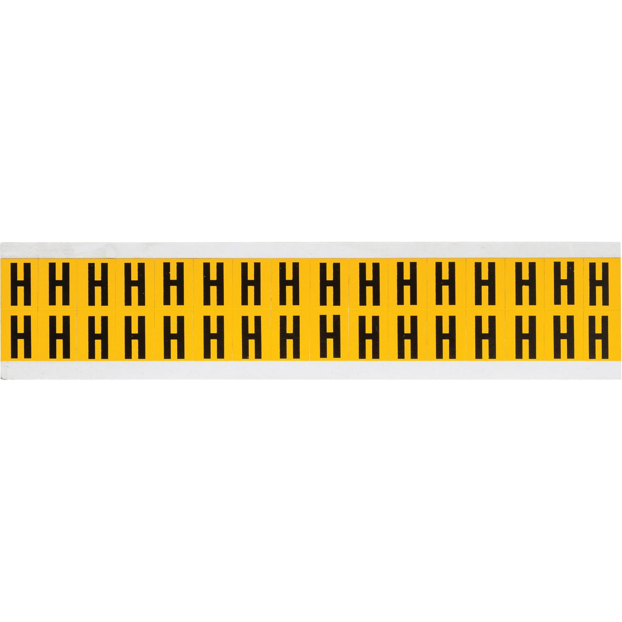 Individual Number and Letter Labels, H, 5/8" H, Black on Yellow