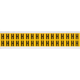 Individual Number and Letter Labels, H, 5/8" H, Black on Yellow