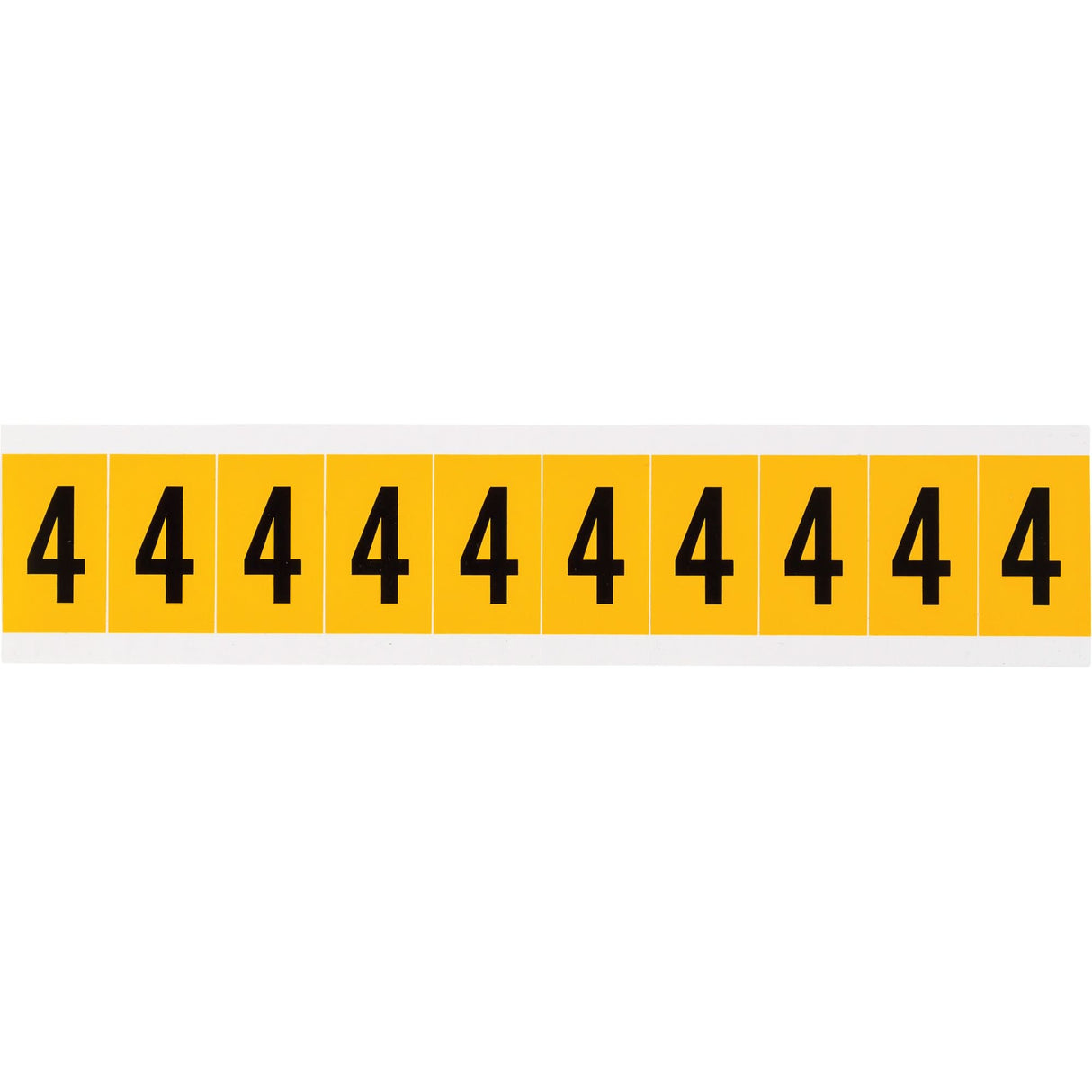Individual Number and Letter Labels, 4, 1" H, Black on Yellow