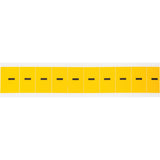 Individual Number & Letter Labels, Dash (-), 1" H, Black on Yellow