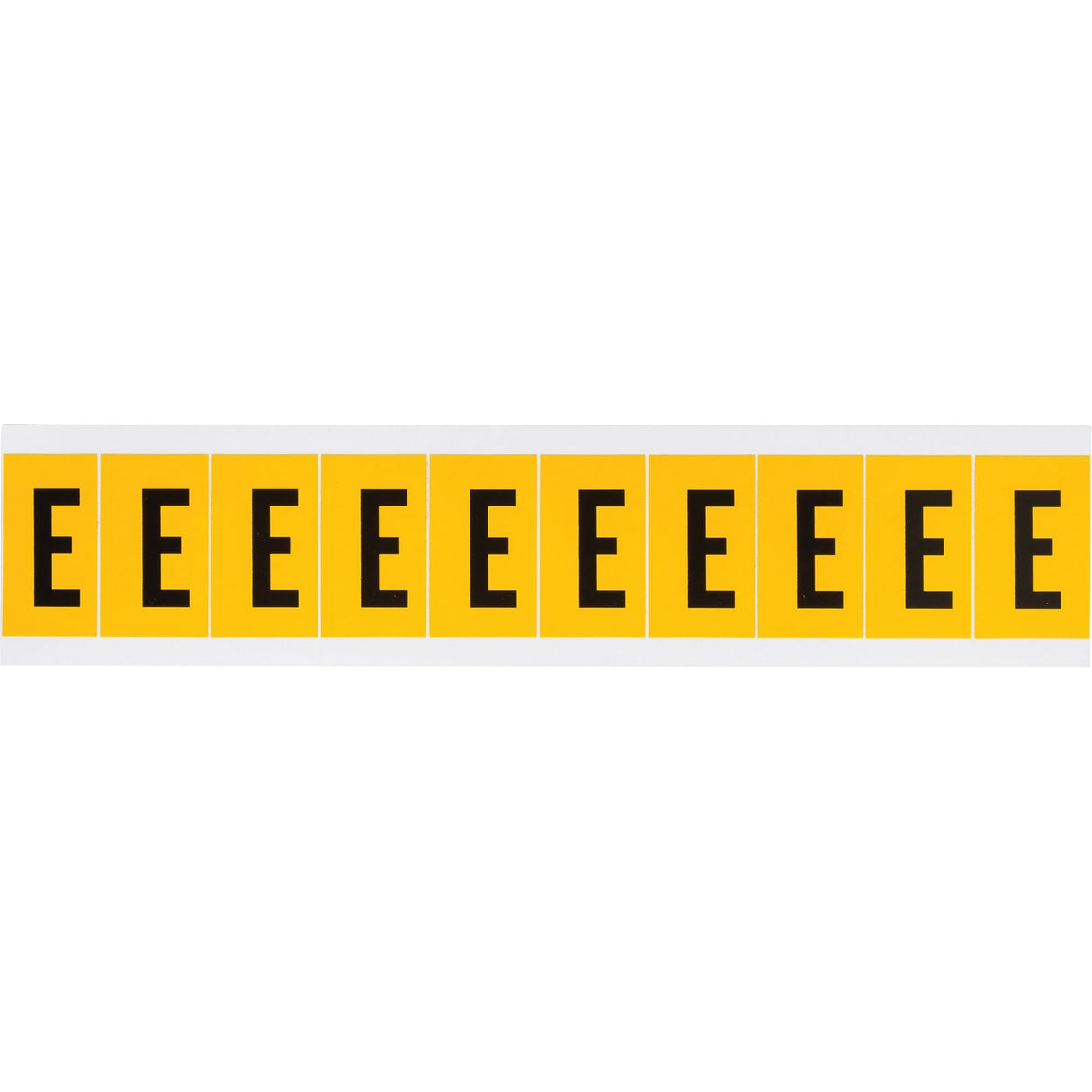 Individual Number and Letter Labels, E, 1" H, Black on Yellow