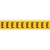 Individual Number and Letter Labels, E, 1" H, Black on Yellow
