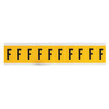 Individual Number and Letter Labels, F, 1" H, Black on Yellow