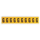 Individual Number and Letter Labels, G, 1" H, Black on Yellow