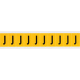 Individual Number and Letter Labels, J, 1" H, Black on Yellow
