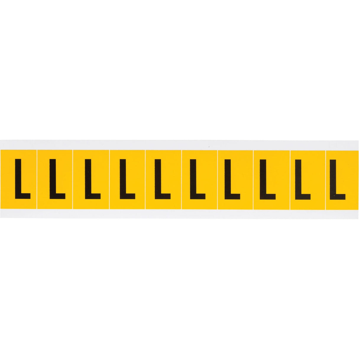 Individual Number and Letter Labels, L, 1" H, Black on Yellow
