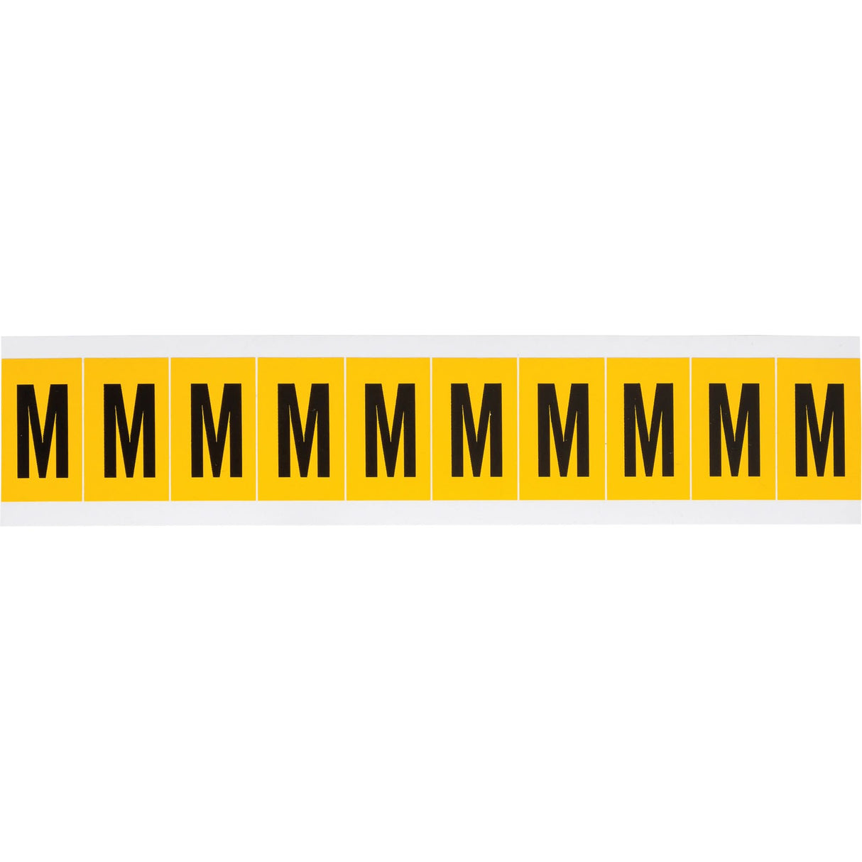 Individual Number & Letter Labels, M, 1" H, Black on Yellow