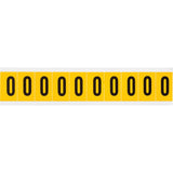 Individual Number & Letter Labels, O, 1" H, Black on Yellow
