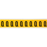 Individual Number & Letter Labels, Q, 1" H, Black on Yellow