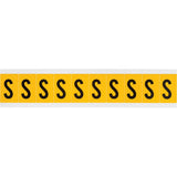 Individual Number & Letter Labels, S, 1" H, Black on Yellow