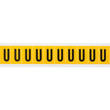 Individual Number & Letter Labels, U, 1" H, Black on Yellow
