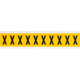 Individual Number & Letter Labels, X, 1" H, Black on Yellow