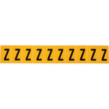 Individual Number & Letter Labels, Z, 1" H, Black on Yellow