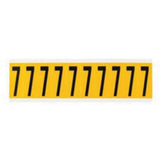 Individual Number and Letter Label, 7, 2" H, Black on Yellow