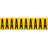 Individual Number and Letter Labels, A, 2" H, Black on Yellow