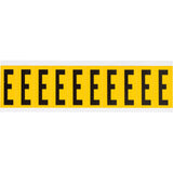 Individual Number and Letter Labels, E, 2" H, Black on Yellow