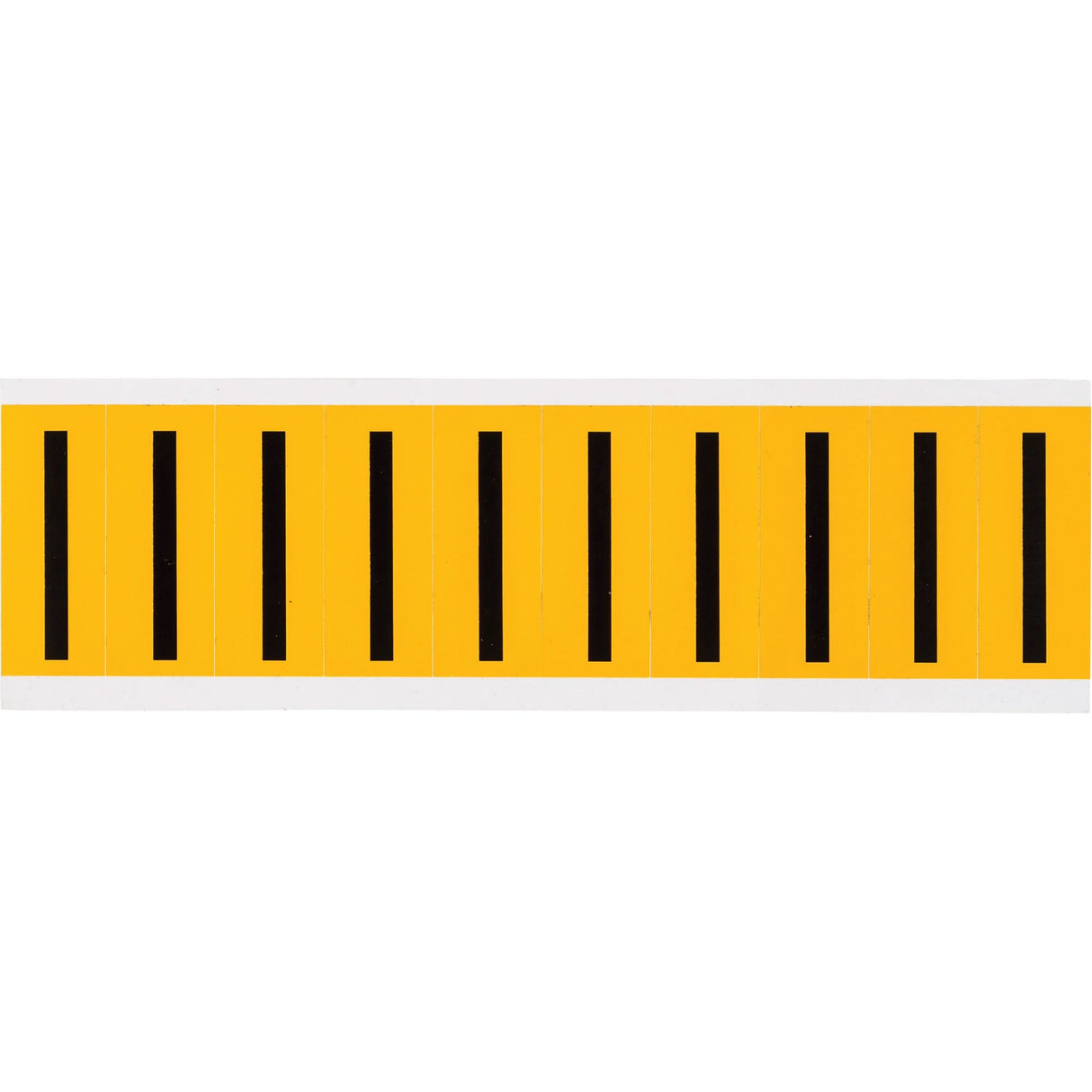 Individual Number and Letter Labels, I, 2" H, Black on Yellow