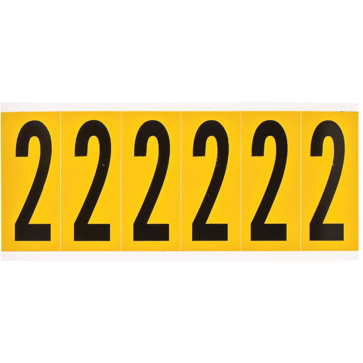 Individual Number and Letter Labels, 2, 3" H, Black on Yellow