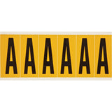 Individual Number and Letter Labels, A, 3" H, Black on Yellow