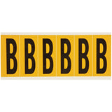 Individual Number and Letter Labels, B, 3" H, Black on Yellow