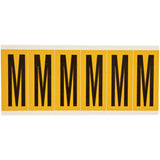 Individual Number & Letter Labels, M, 3" H, Black on Yellow