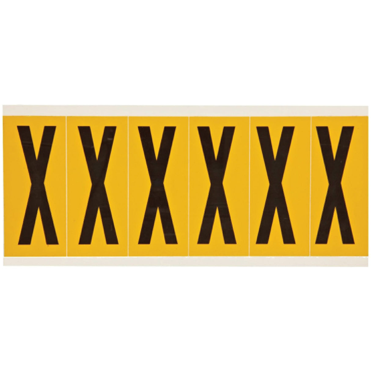 Individual Number & Letter Labels, X, 3" H, Black on Yellow