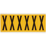 Individual Number & Letter Labels, X, 3" H, Black on Yellow