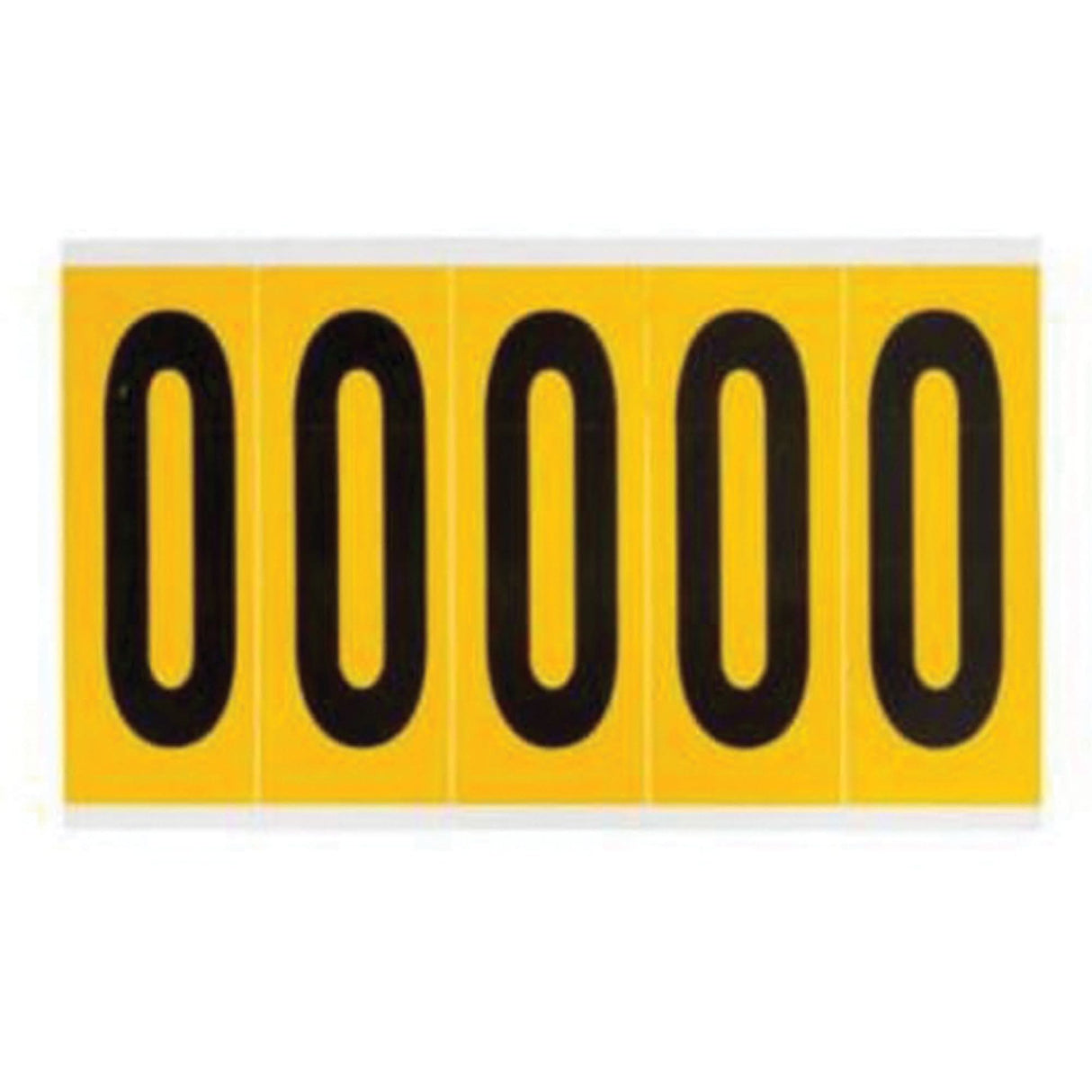 Individual Number and Letter Labels, 0, 4" H, Black on Yellow