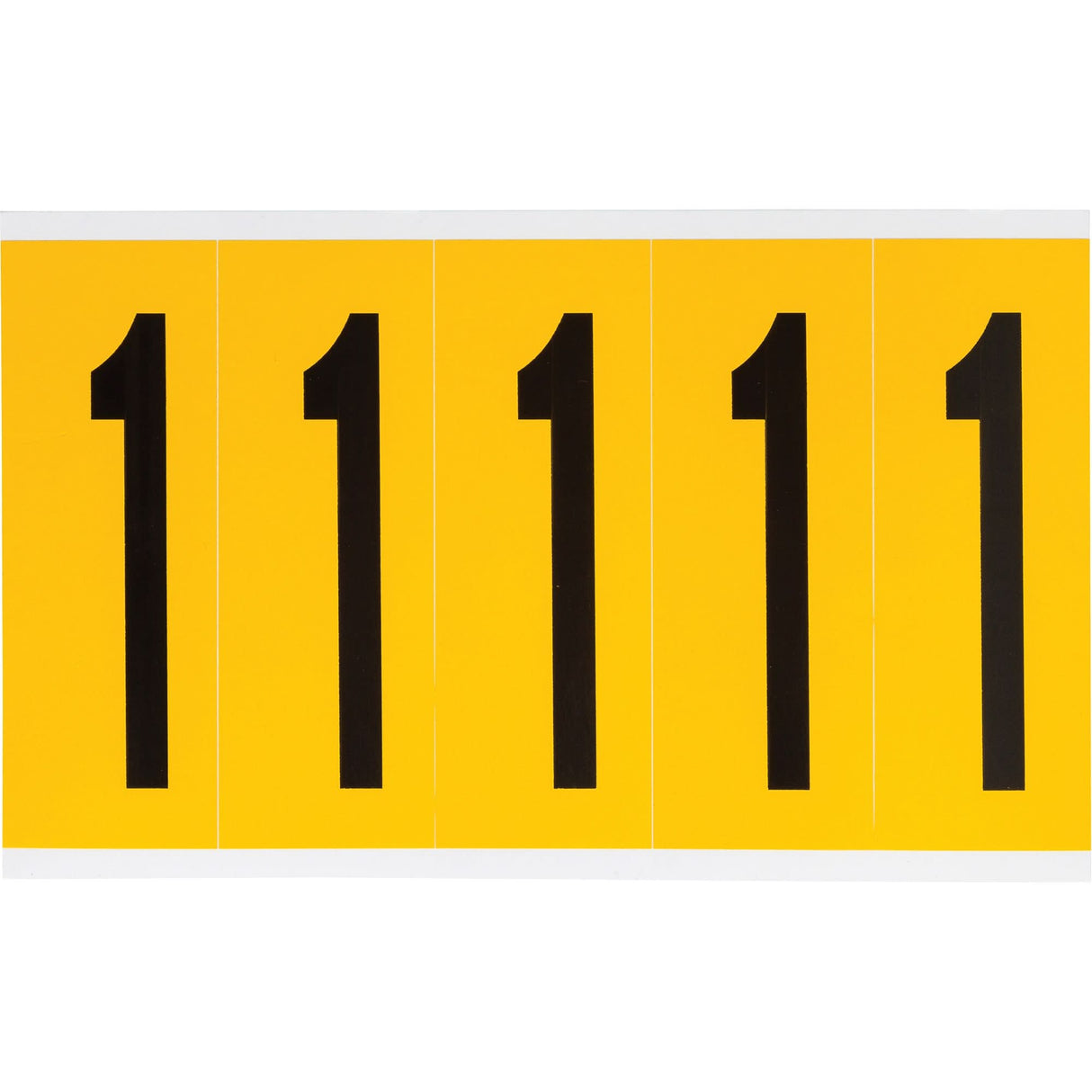 Individual Number and Letter Labels, 1, 4" H, Black on Yellow