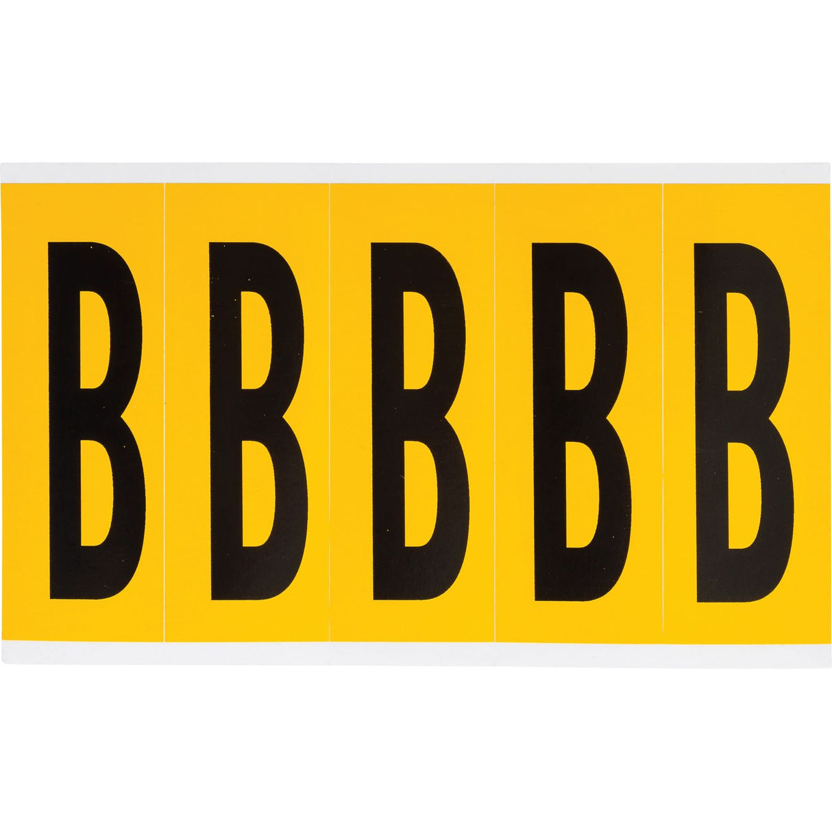 Individual Number and Letter Labels, B, 4" H, Black on Yellow