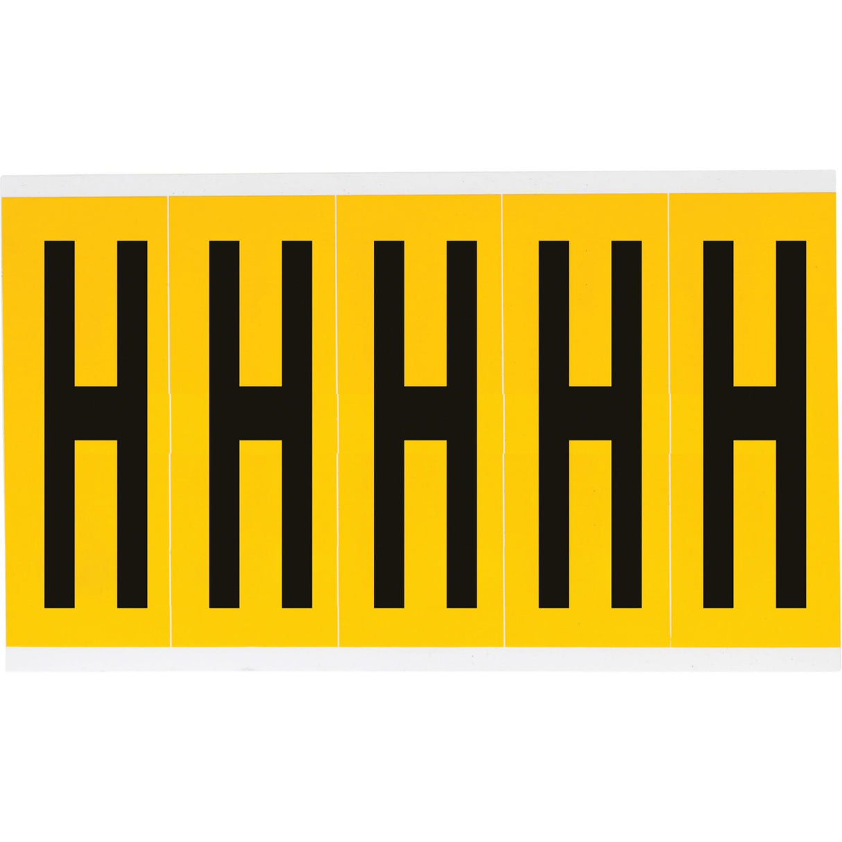 Individual Number and Letter Labels, H, 4" H, Black on Yellow