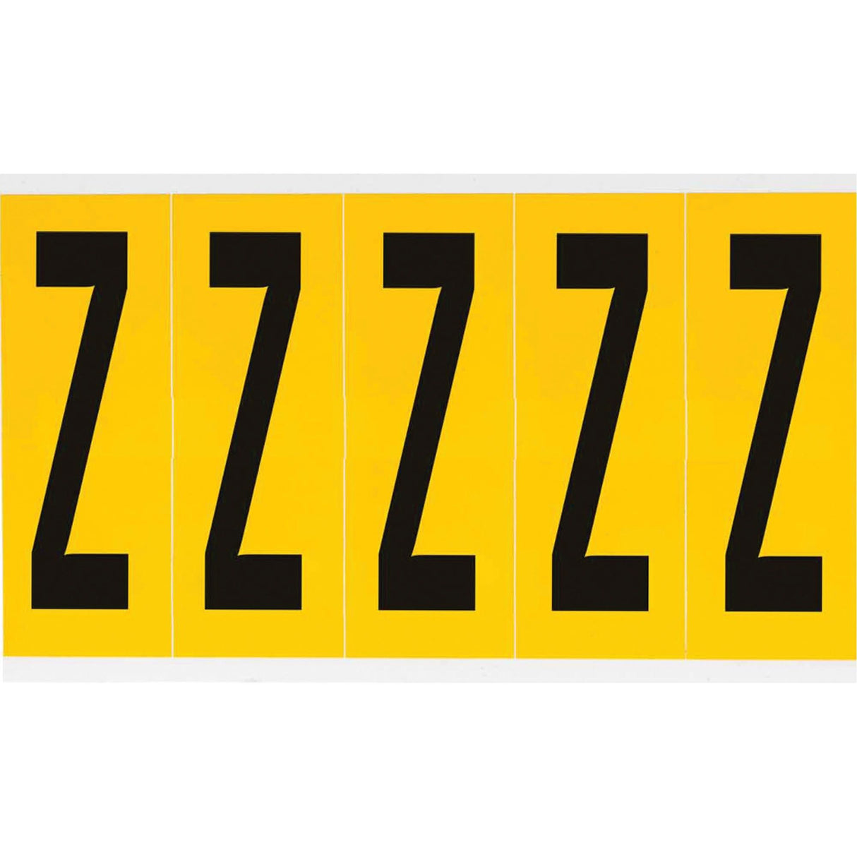 Individual Number & Letter Labels, Z, 4" H, Black on Yellow