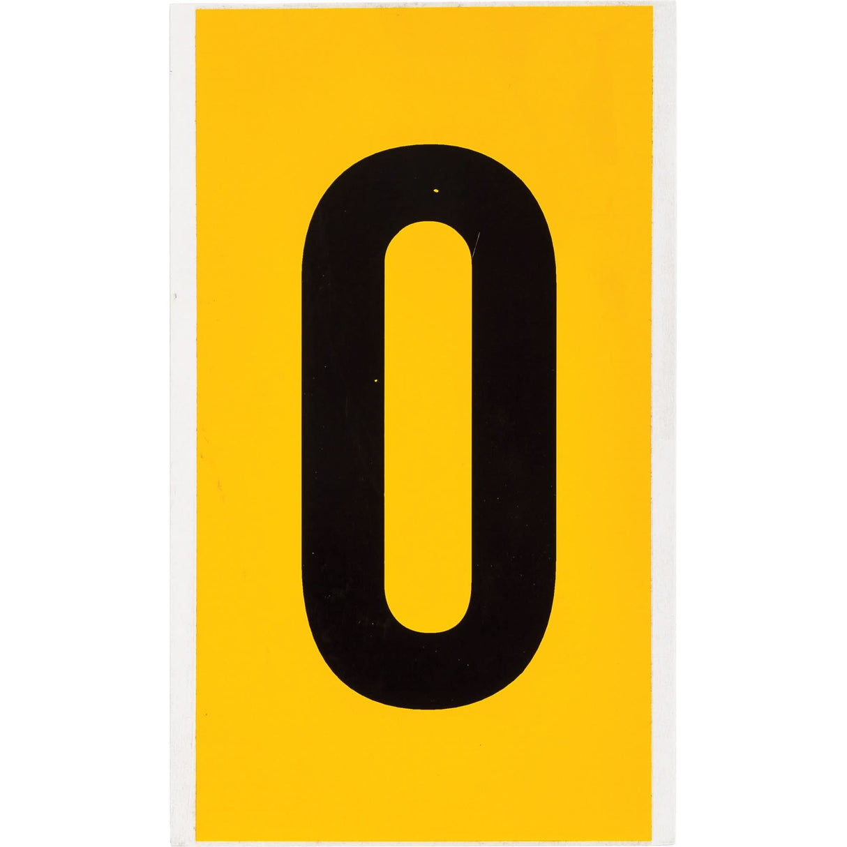 Individual Number and Letter Labels, 0, 6" H, Black on Yellow