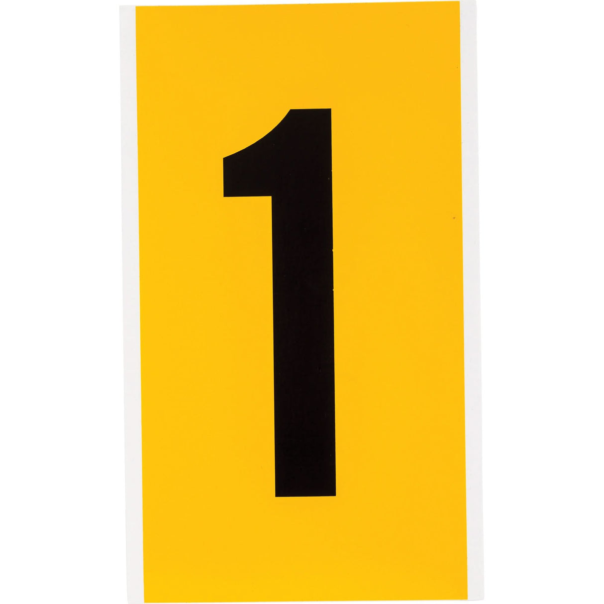 Individual Number and Letter Labels, 1, 6" H, Black on Yellow