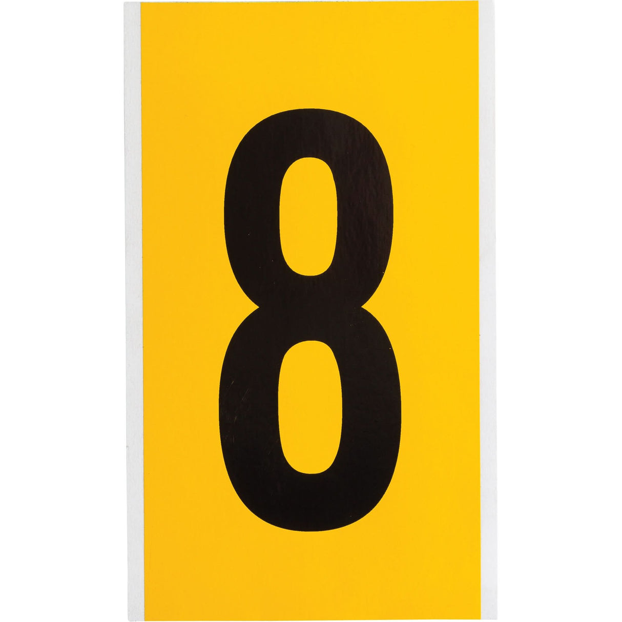 Individual Number and Letter Labels, 8, 6" H, Black on Yellow