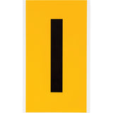 Individual Number and Letter Labels, I, 6" H, Black on Yellow