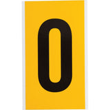 Individual Number & Letter Label, O, 6" H, Black on Yellow