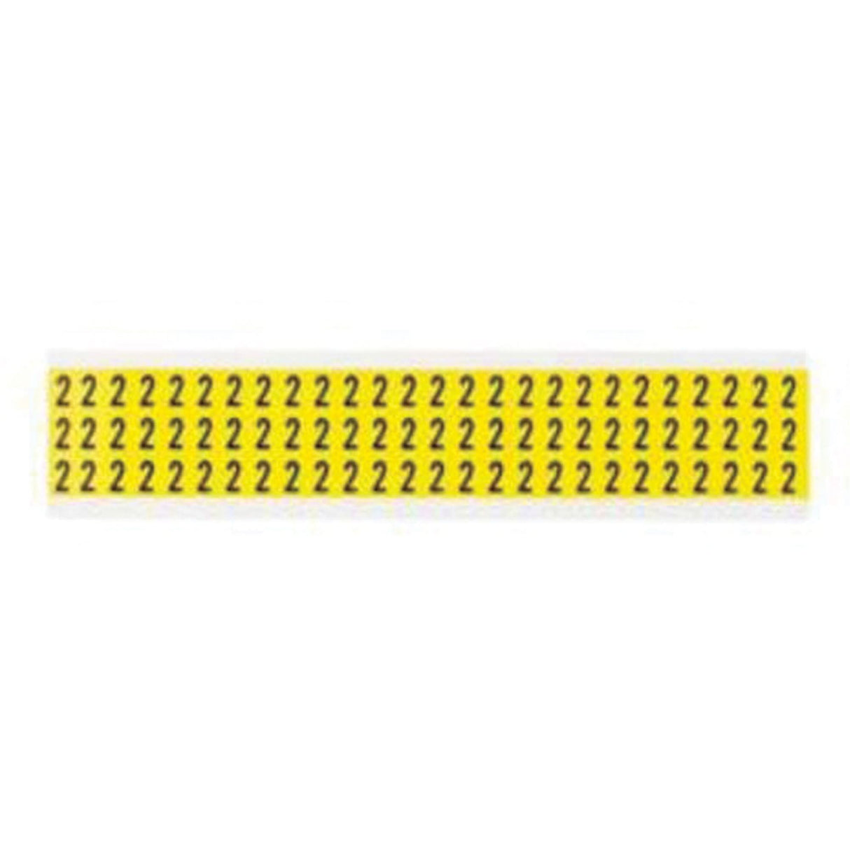 Repositionable Individual Number and Letter Labels, 2, 3/8" H, Black on Yellow