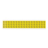 Repositionable Individual Number and Letter Labels, 2, 3/8" H, Black on Yellow