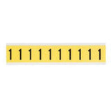 Repositionable Individual Number and Letter Labels, 1, 1" H, Black on Yellow