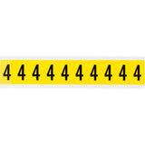 Repositionable Individual Number and Letter Labels, 4, 1" H, Black on Yellow