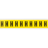 Repositionable Individual Number and Letter Labels, H, 1" H, Black on Yellow