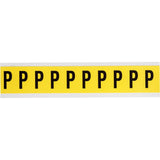 Repositionable Individual Number & Letter Labels, P, 1" H, Black on Yellow