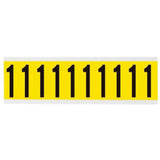 Repositionable Individual Number and Letter Labels, 1, 2" H, Black on Yellow
