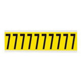 Repositionable Individual Number and Letter Label, 7, 2" H, Black on Yellow