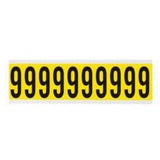 Repositionable Individual Number and Letter Labels, 9, 2" H, Black on Yellow