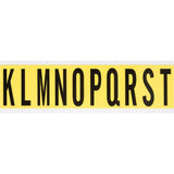Repositionable Individual Number and Letter Labels, K/L/M/N/O/P/Q/R/S/T, 2" H, Black on Yellow