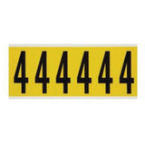 Repositionable Individual Number and Letter Labels, 4, 3" H, Black on Yellow