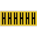 Repositionable Individual Number and Letter Labels, H, 3" H, Black on Yellow