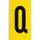 Repositionable Individual Number & Letter Labels, Q, 6" H, Black on Yellow